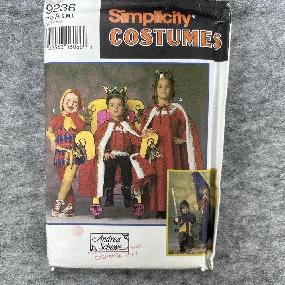 NEW Simplicity Sewing Pattern‎ Childrens S M L Medieval Costume DIY Craft